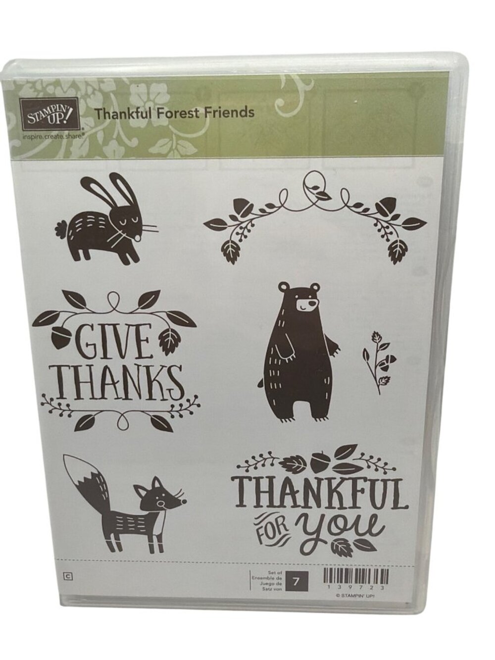 Thankful Forest Friends Rubber Stamp Set By Stampin Up! 6-Piece Woodland-Themed